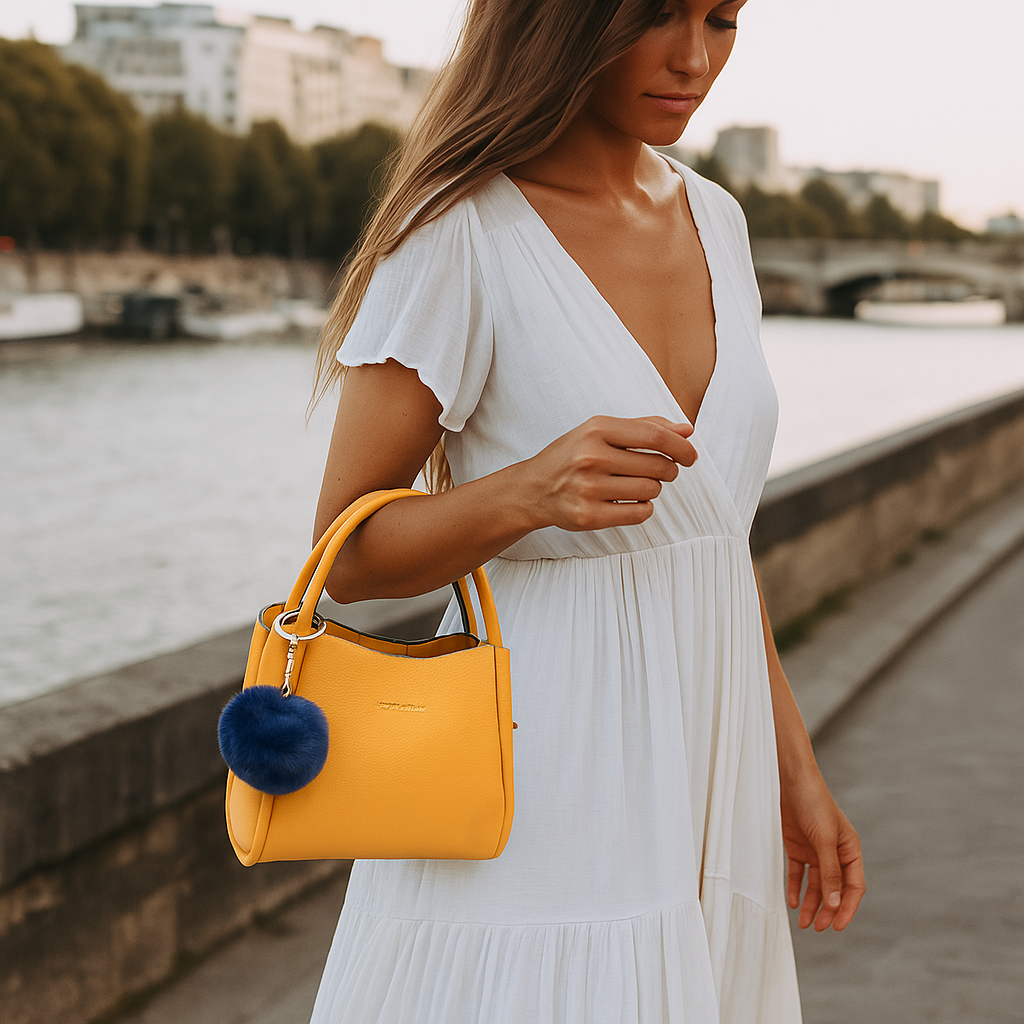 Sac porté main Corolia Jaune by Jacques Esterel : Élégance et fraîcheur