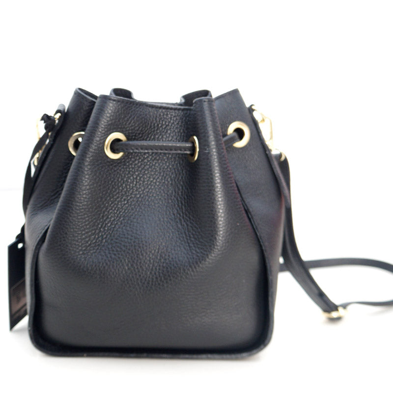 Sac bourse noir en cuir by Laura Di Maggio