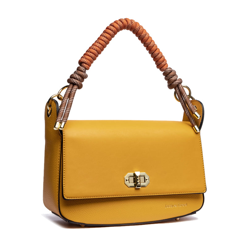 Sac à rabat Nahomy – Cuir vegan Jaune