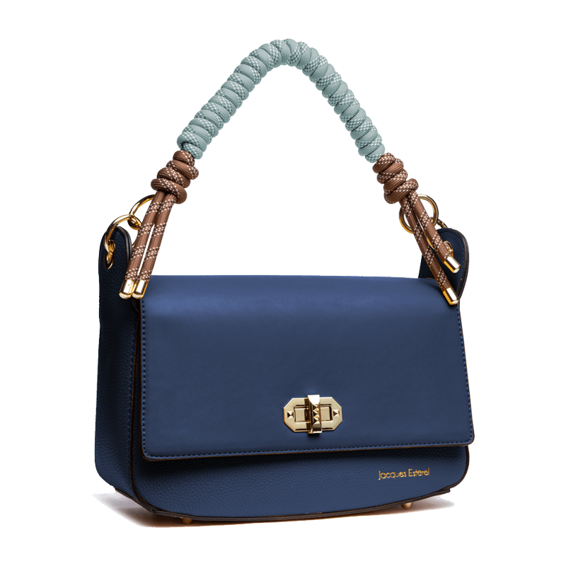 Sac à rabat Nahomy – Cuir vegan Marine