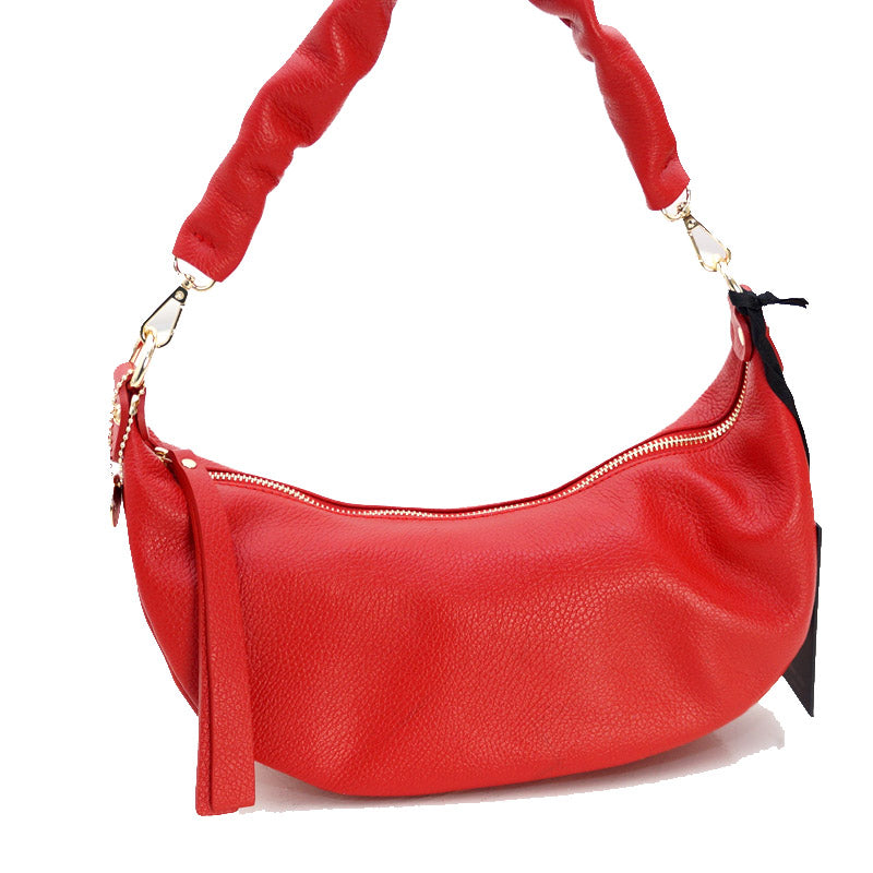 Sac Baguette en cuir Rouge Susan by Laura Di Maggio, , Sac à Elle, Sac, BAGAGE, TED LAPIDUS JACQUES ESTEREL, STEVE MADDEN