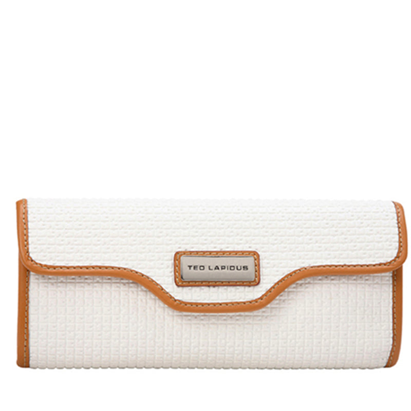 Pochette Fidelio – Toile texturée écrue & bordures camel