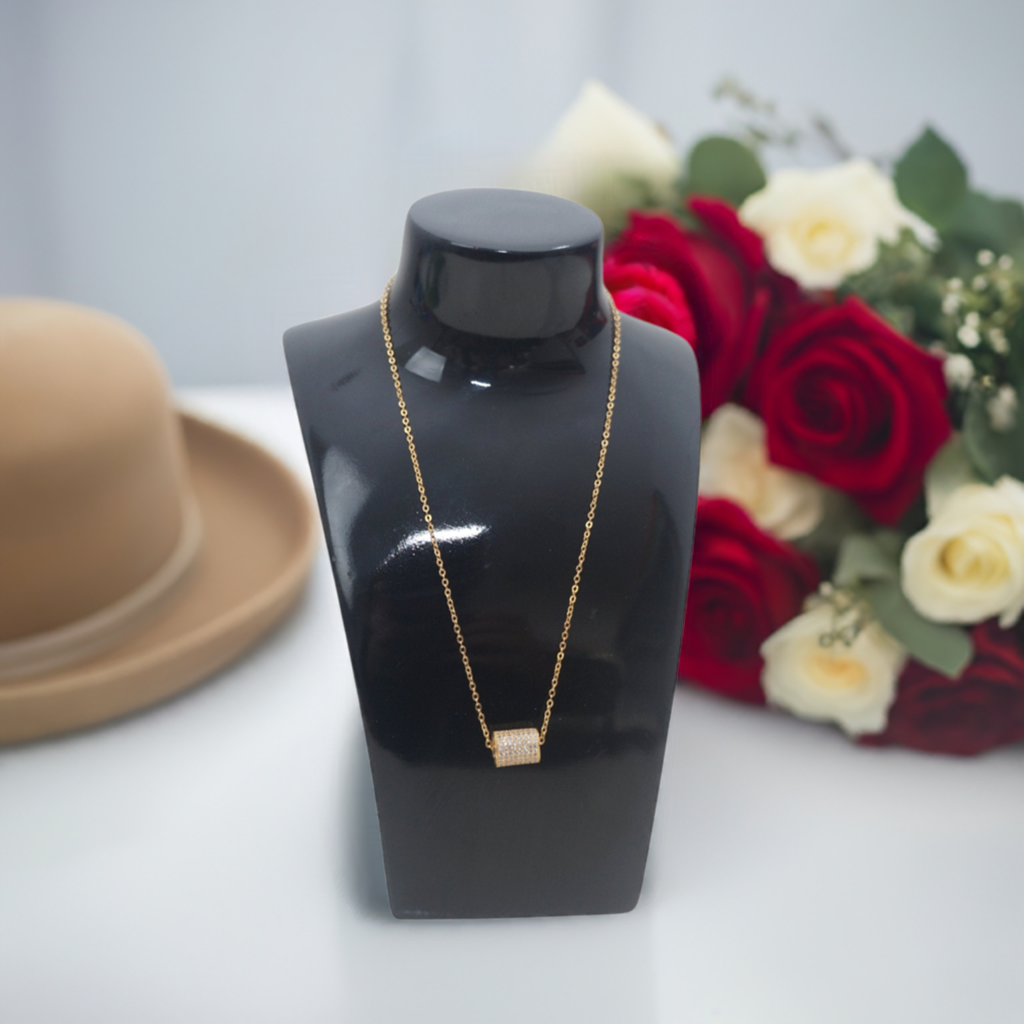 Collier cilindre cuivre zircon by Jacques Esterel, , Sac à Elle, Sac, BAGAGE, TED LAPIDUS JACQUES ESTEREL, STEVE MADDEN