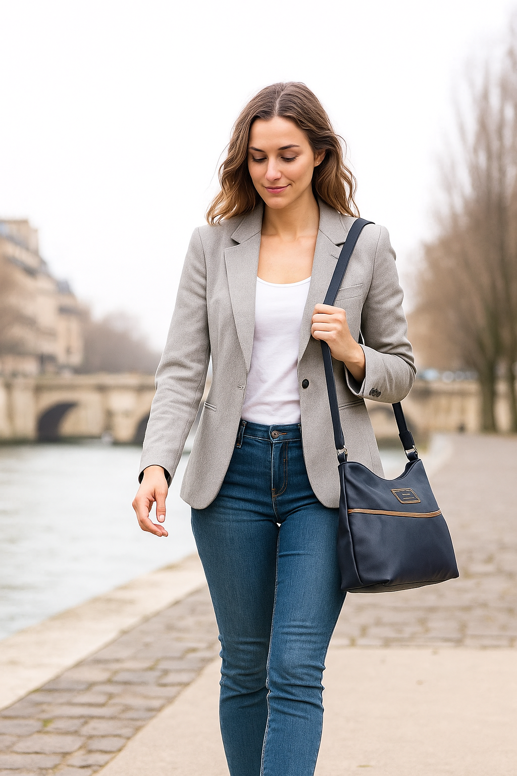 حقيبة كتف تونيك من تيد لابيدوس باللون الأزرق البحري