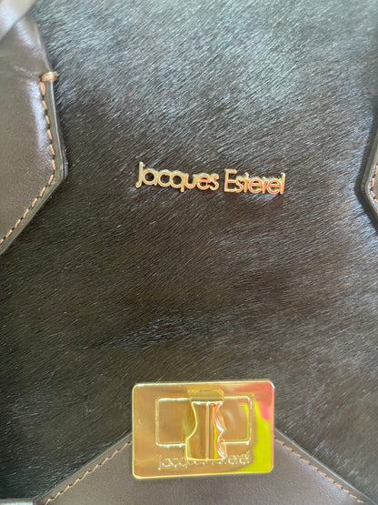 Sac  porte main Trapèze en poulain Marron  by Jacques Esterel