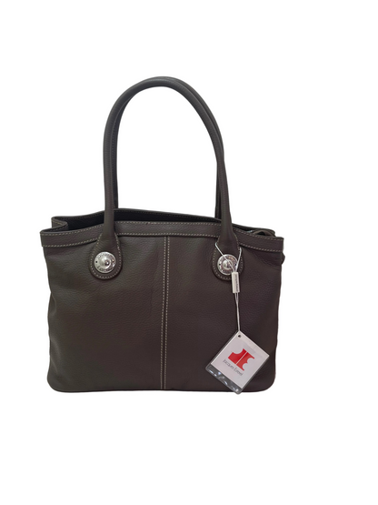 Sac cabas Châtaigne en cuir grainé By Jacques Esterel Élégant & fonctionnel