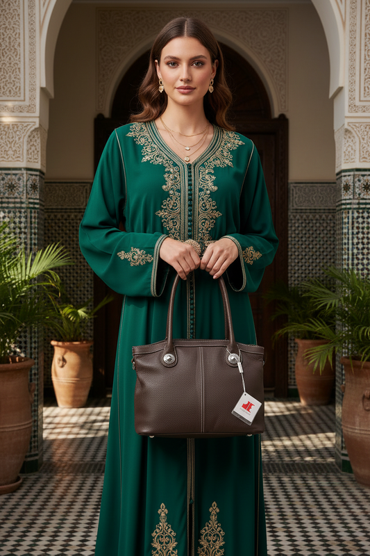 Sac cabas Châtaigne en cuir grainé By Jacques Esterel Élégant & fonctionnel