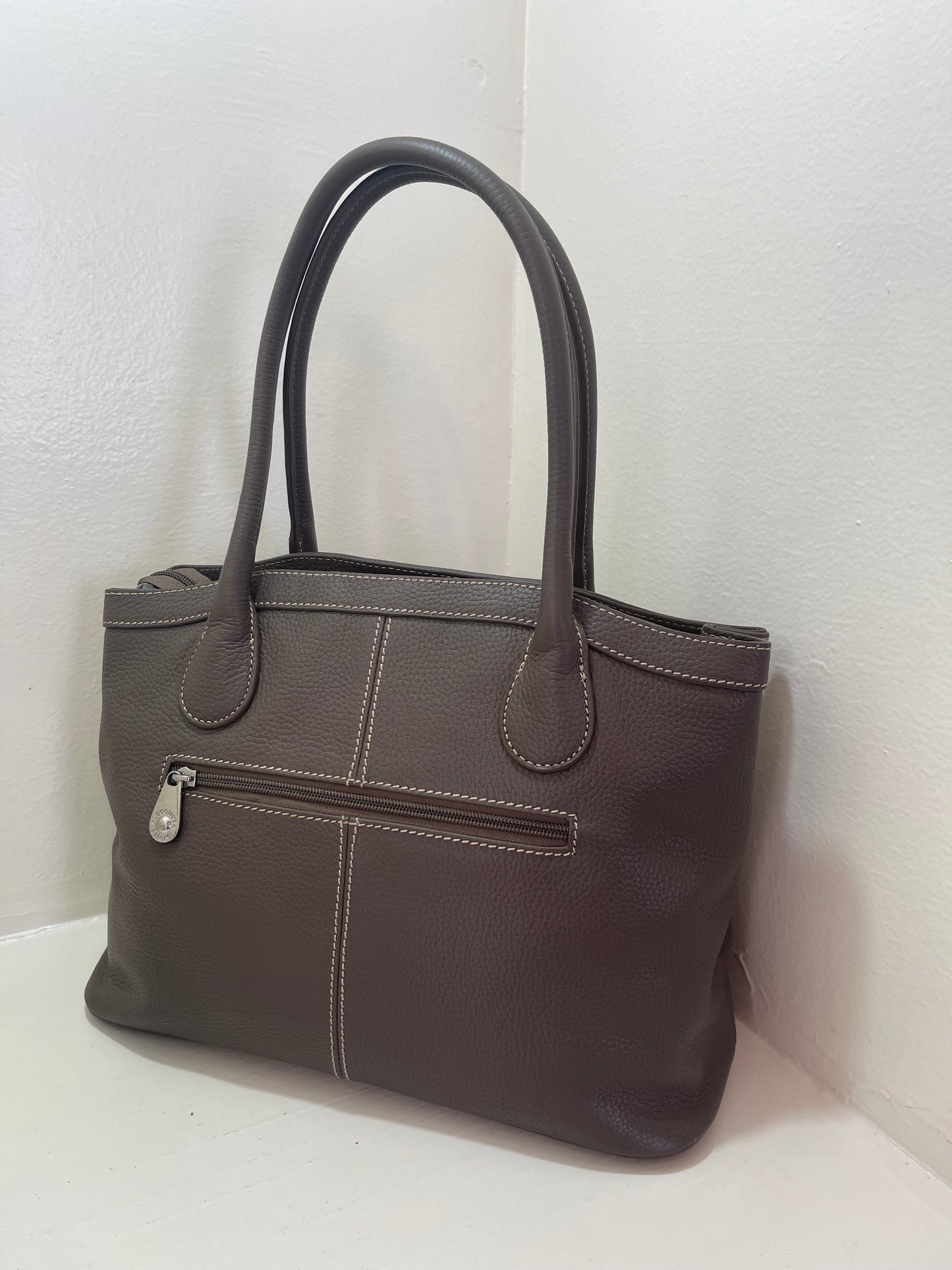 Sac cabas Châtaigne en cuir grainé By Jacques Esterel Élégant & fonctionnel