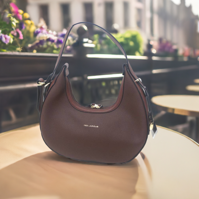 Sac besace Nola Marron by Ted Lapidus, Élégante et concise, , Sac Ã  Elle, Sac, BAGAGE, TED LAPIDUS JACQUES ESTEREL, STEVE MADDEN
