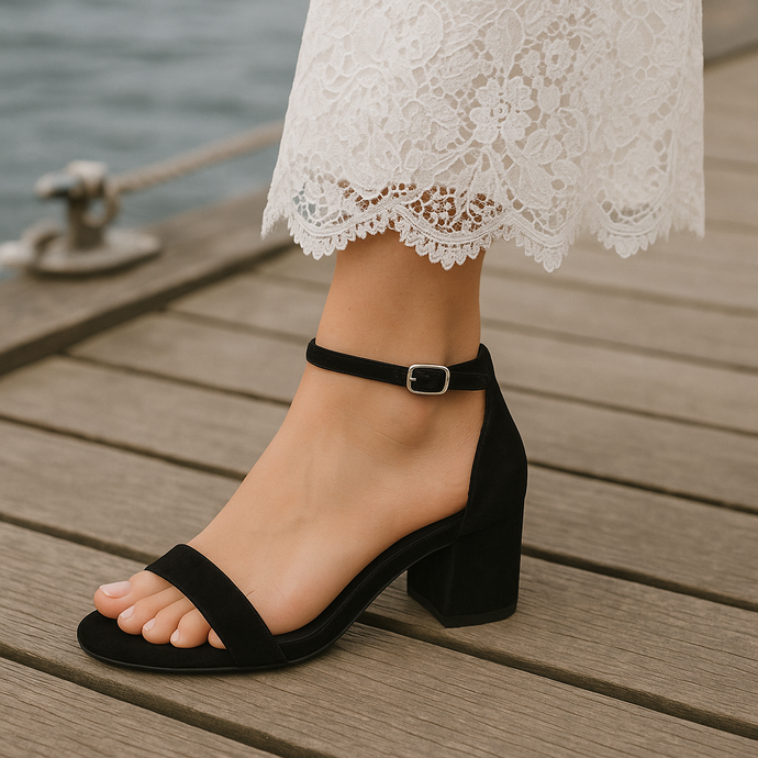  sandales Irenee noires suédine Steve Madden Maroc 