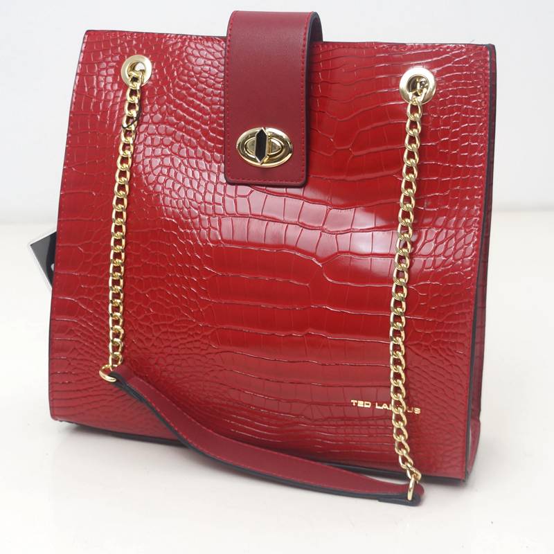 Sac Boston effet croco Ted Lapidus : L'&eacute;l&eacute;gance sauvage, ROUGE, Sac &Atilde;&nbsp; Elle, Sac, BAGAGE, TED LAPIDUS JACQUES ESTEREL, STEVE MADDEN
